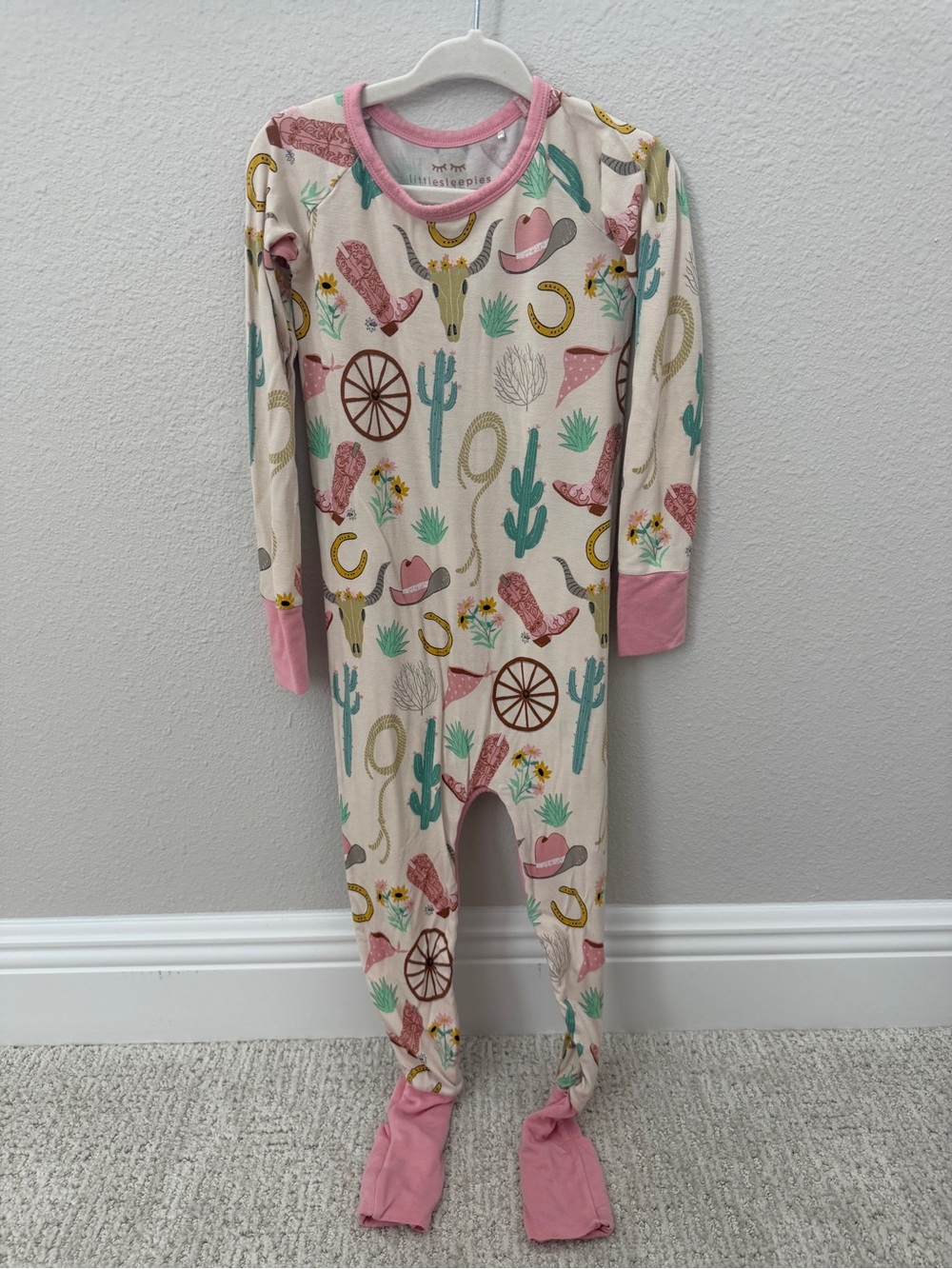 Little Sleepies pink Ready to rodeo 3T